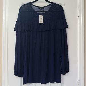 Suzanne Betro Navy Top XL